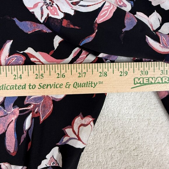 Catherines Women 4X Strawbridge Fit & Flare Dress Black Floral Soft Knit - Picture 8 of 11